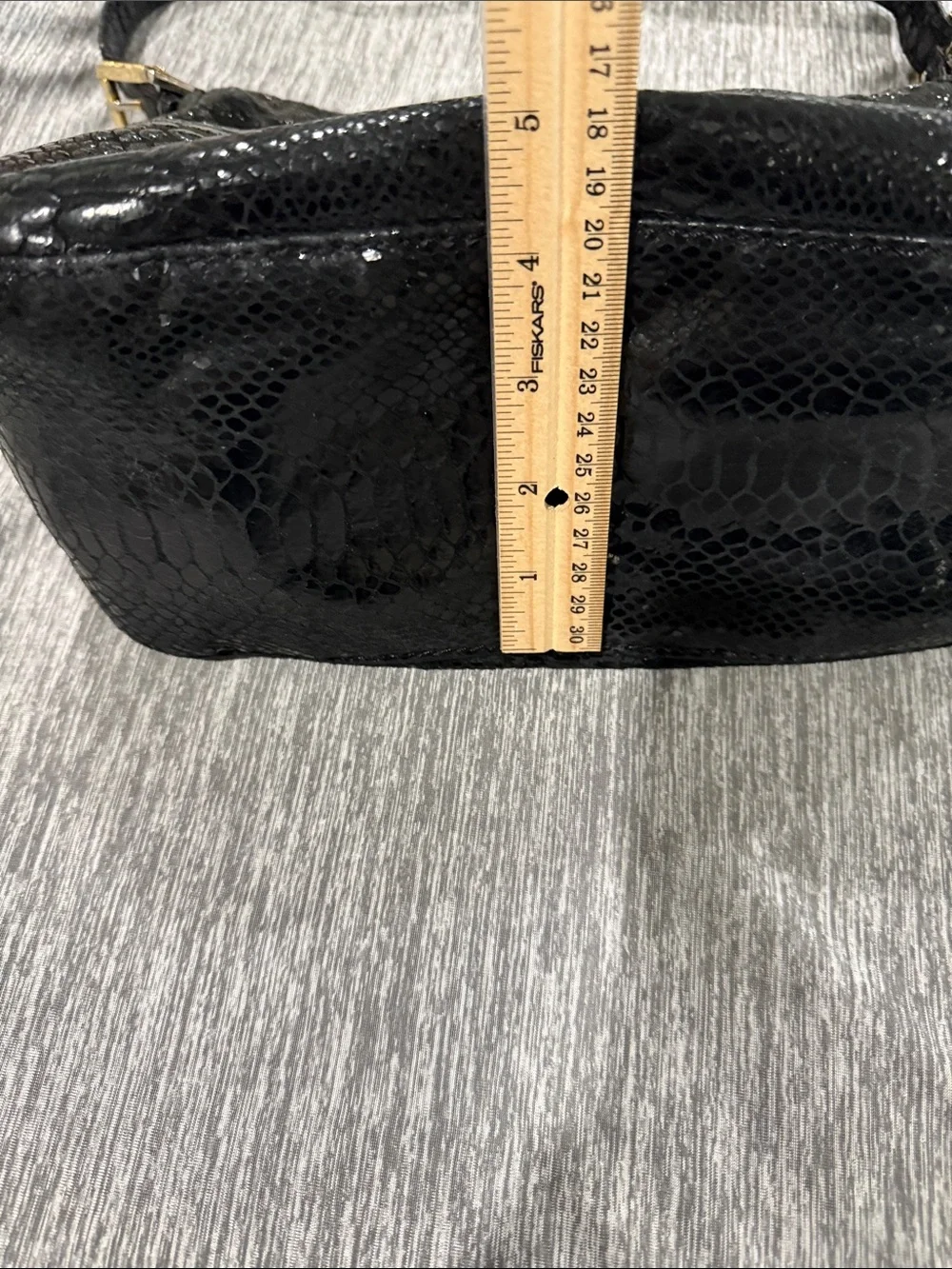 Michael Kors Black Snake-Embossed Shoulder Bag